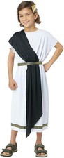 Costume bambino Halloween bambino vestito fantasia egiziano greco romano festa toga basic