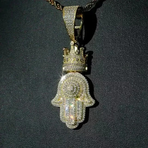 Ciondolo mano hamsa corona - mano,