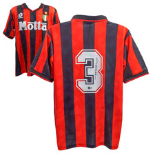 Maglia calcio Paolo Maldini firmata vintage AC Milan Home #3 con testimone Beckett