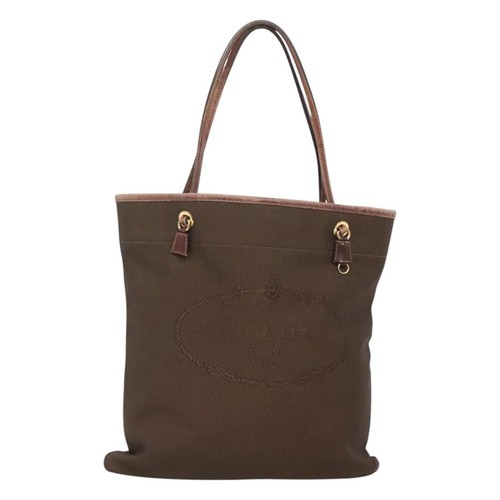 Borsa tote prada tela - tote, marrone