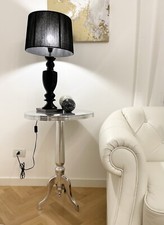 Lampada da tavolo grande moderna elegante stile barocco color nero altezza 72 cm