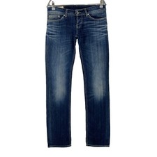 Dondup NOAH Donne Blu Scuro Regular Straight Fit Jeans Taglia W28 L34