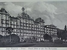 Stresa Italia Cartolina d'epoca primi '900 rara Lago Maggiore Grand Hotel Borrome