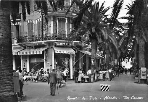 Cartolina alassio via - , cavour