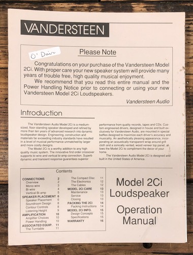 Vandersteen modello 2ci - vandersteen,