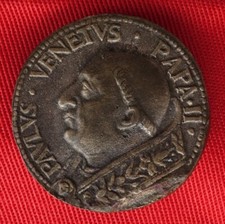 Paolo II Papa Medaglia bronzo 1465 Busto con stola Palazzo Venezia splendida+