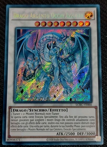 Drago argento occhi azzurri - drago,