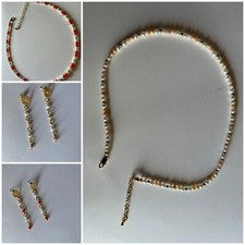 Collana donna e orecchini con madreperla,  in conchiglia,  colorata