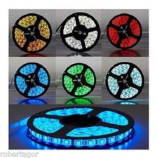 BOBINA STRISCIA LED 5050 FLESSIBILE 5M ADESIVA LUCE INTERNO ESTERNO IP65 TOP !