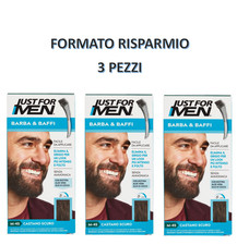 Just For Men Barba e Baffi Tinta Permanente per Uomo  M-45 CASTANO SCURO 3 Pezzi