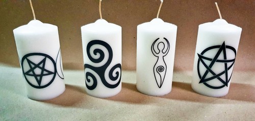 Candela wicca magia pentacolo