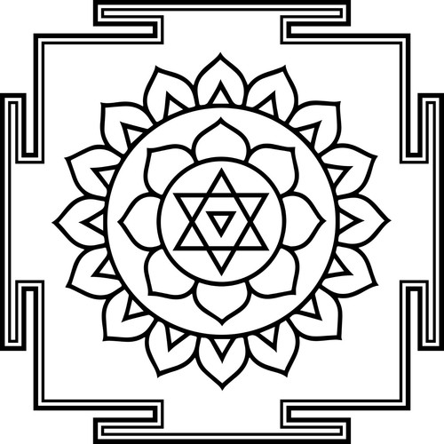Lotus yantra adesivo murale - yantra,