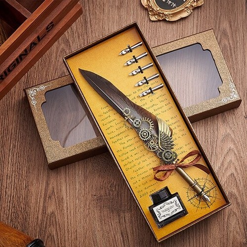 Vintage feather quill - quill, pen