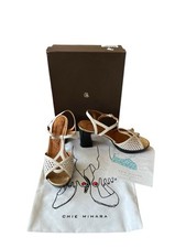 Sandali Chie Mihara Kegy tacco prezzo consigliato £ 303 pelle bianca taglia EU 39 UK 6