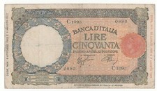 50 LIRE LUPETTA CAPITOLINA    ( B. I )     DECR  08/10/1943 RR