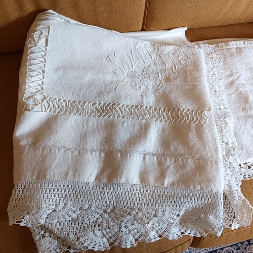 Antico lenzuolo matrimoniale - lenzuolo,