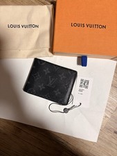 Louis Vuitton Portafoglio Uomo Monogram Eclipse Multiple Bifold M61695. NUOVO J...