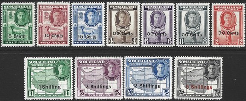 Somaliland 1951 kgvi set - kgvi,