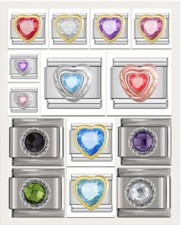 Charm italiano 9 mm cuore e tondo colorato