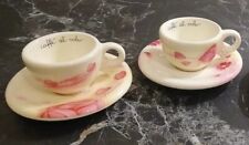 SET 2 TAZZINE AMORE A PRIMAVERA CAFFE AL VOLO COFFE CUP USATE 