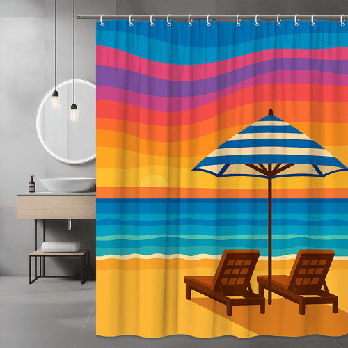 Tenda doccia tramonto - , spiaggia