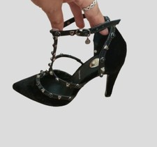 Scarpe con tacco O6 Milano,sexy  borchie perline, tg 35