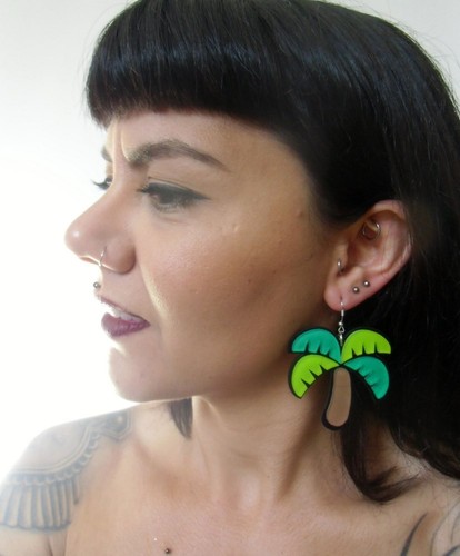 Orecchini palma cocco - cocco, retro