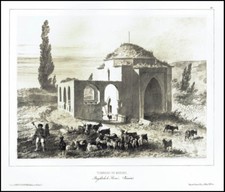 Litografia  XIX sec. Orientalismo Tomba di Maria Russia Crimea