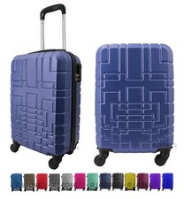 VALIGIA TROLLEY BAGAGLIO A MANO RIGIDE ULTRALEGGERE IN ABS 4 RUOTE AUTONOME 611