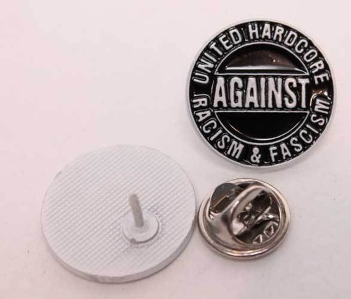 Hardcore against racism pin - racism,