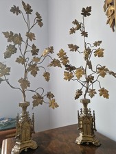 coppia di oggetti ornamentali in ottone dorato antichi 500€