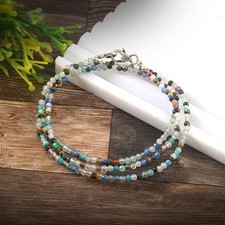 Collana elegante fatta a mano 18" perle pietre preziose forma rotonda...