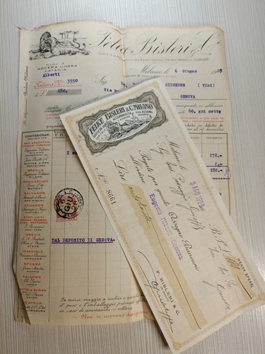 Bisleri milano 1928 carta - milano,
