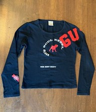 Maglia nera Guru Donna manica lunga taglia M con scritte in cotone elasticizzato