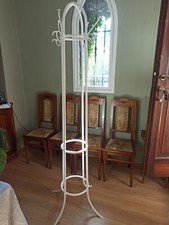 Appendiabiti in ferro battuto da terra bianco anni 30 Design Modernariato