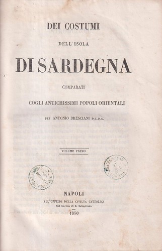 Dei costumi dell - 'isola, di