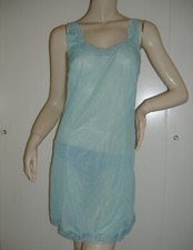 VINTAGE SOTTOVESTE NYLON TURCHESE CON PIZZO SEXY LINGERIE LEGGI LE MISURE