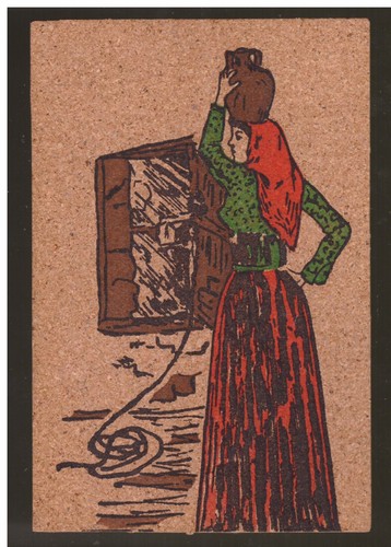 Cartolina sughero donna - in,