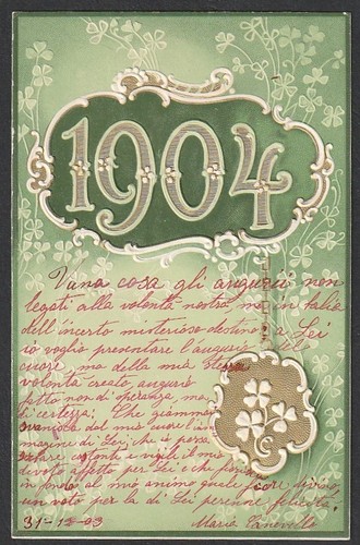 Antica cartolina auguri un - antica,