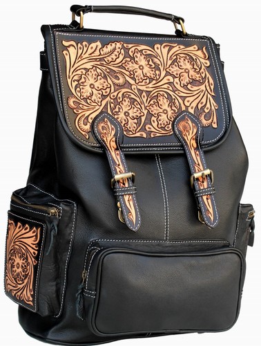 Zaino western pelle nera - zaino,