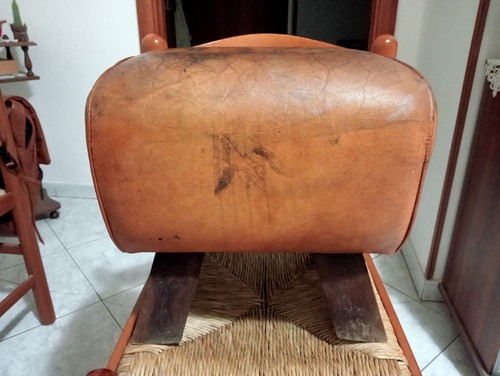 Poggiapiedi vintage pelle con - pelle,