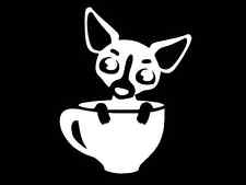 Adesivo vinile decalcomania auto camion parete CHIHUAHUA IN A TEACUP SCEGLI MISURA COLORE
