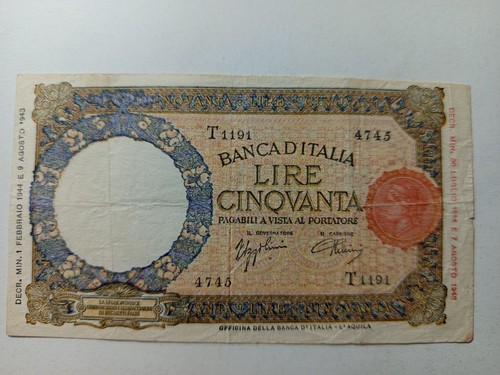 Banconote lire lupetta - 50,