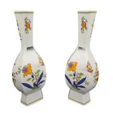 Antique Decorative Coppia Ceramic VASO CERAMICA VASE PORTAFIORI FIORI FARFALLE