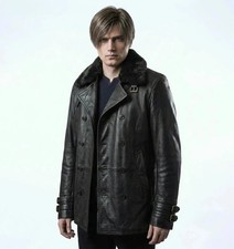 Cappotto pelle nero leon - pelle,