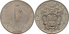 Vatikan 1 Lire 1935 Pius XI.   8,1 g Original Münze #PAL34