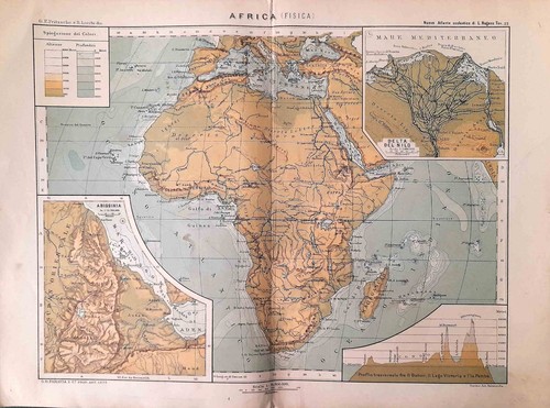 Carta geografica antica africa - carta,