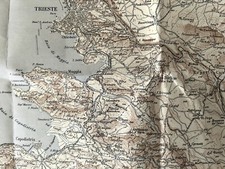 ?TRIESTE CARTINA/MAPPA ‘32 X’ anno Era Fascio Corgnale Muggia Capodistria Umago