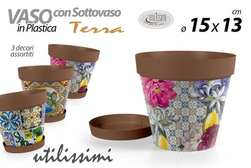 Vaso giardino con - con, sottovaso