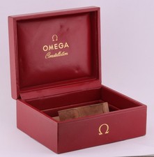 CUSTODIA OMEGA CONSTELLATION ORIGINALE VINTAGE ANNI 60 - SCATOLA ROSSA 1401 LEGNO - PELLE SVIZZERA